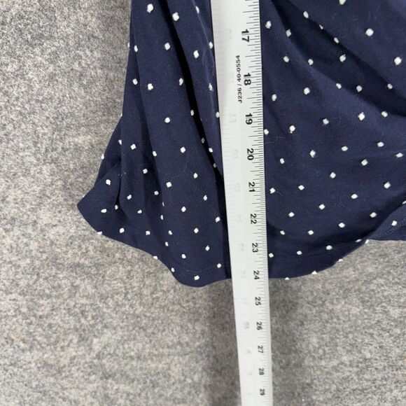 Ann Taylor Top Women S Small Blue Polka Dot Sleeveless Wide Strap Cotton Casual - Picture 6 of 7